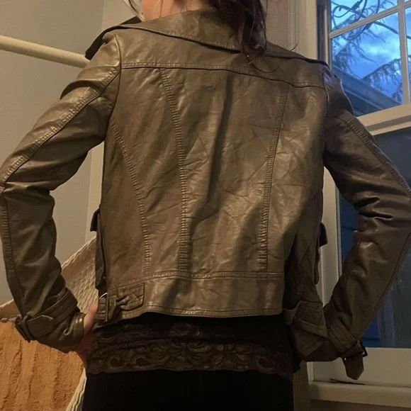 faux leather collection bomber jacket - Picture 3 of 6
